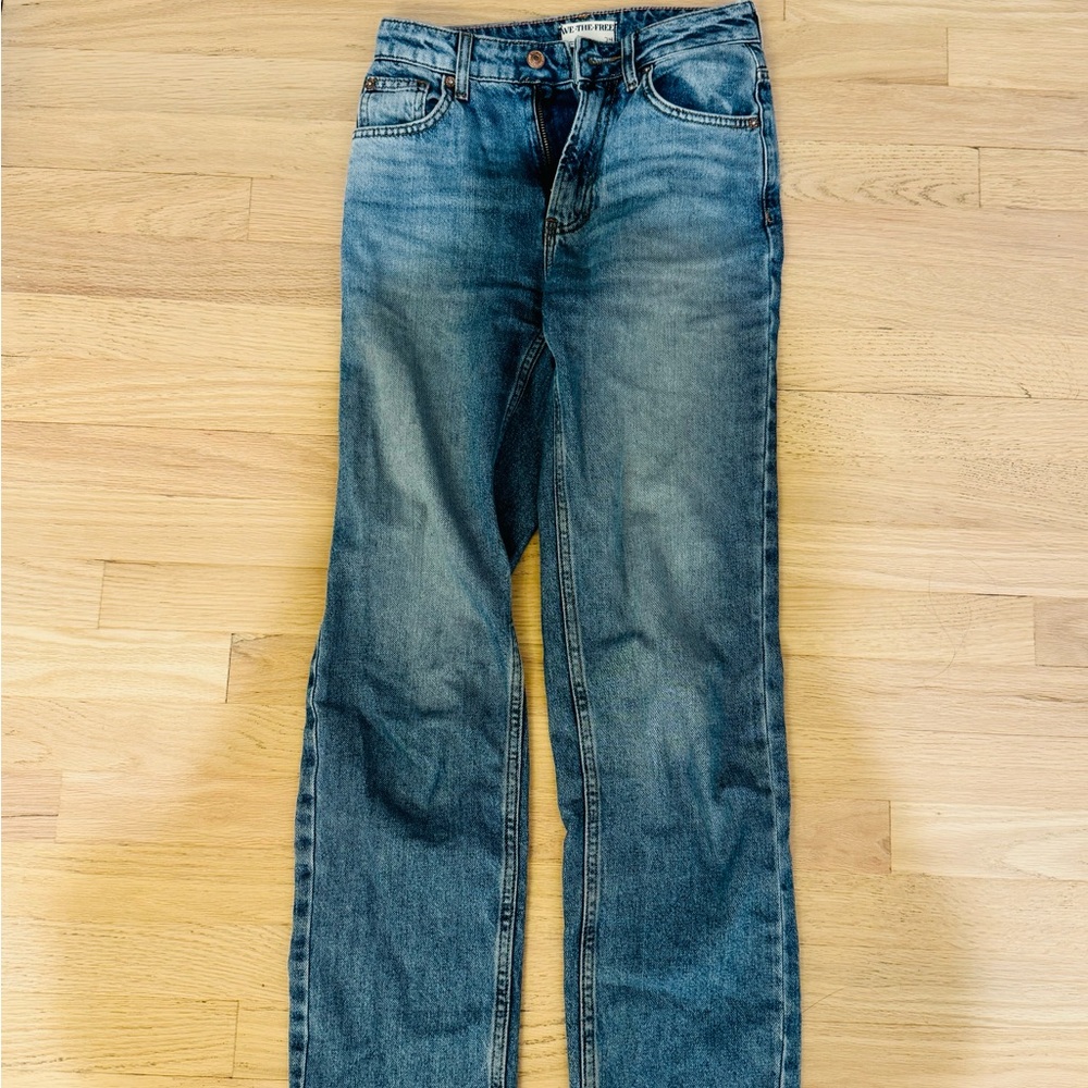 Free People High Rise Pacifica Straight Leg Jeans